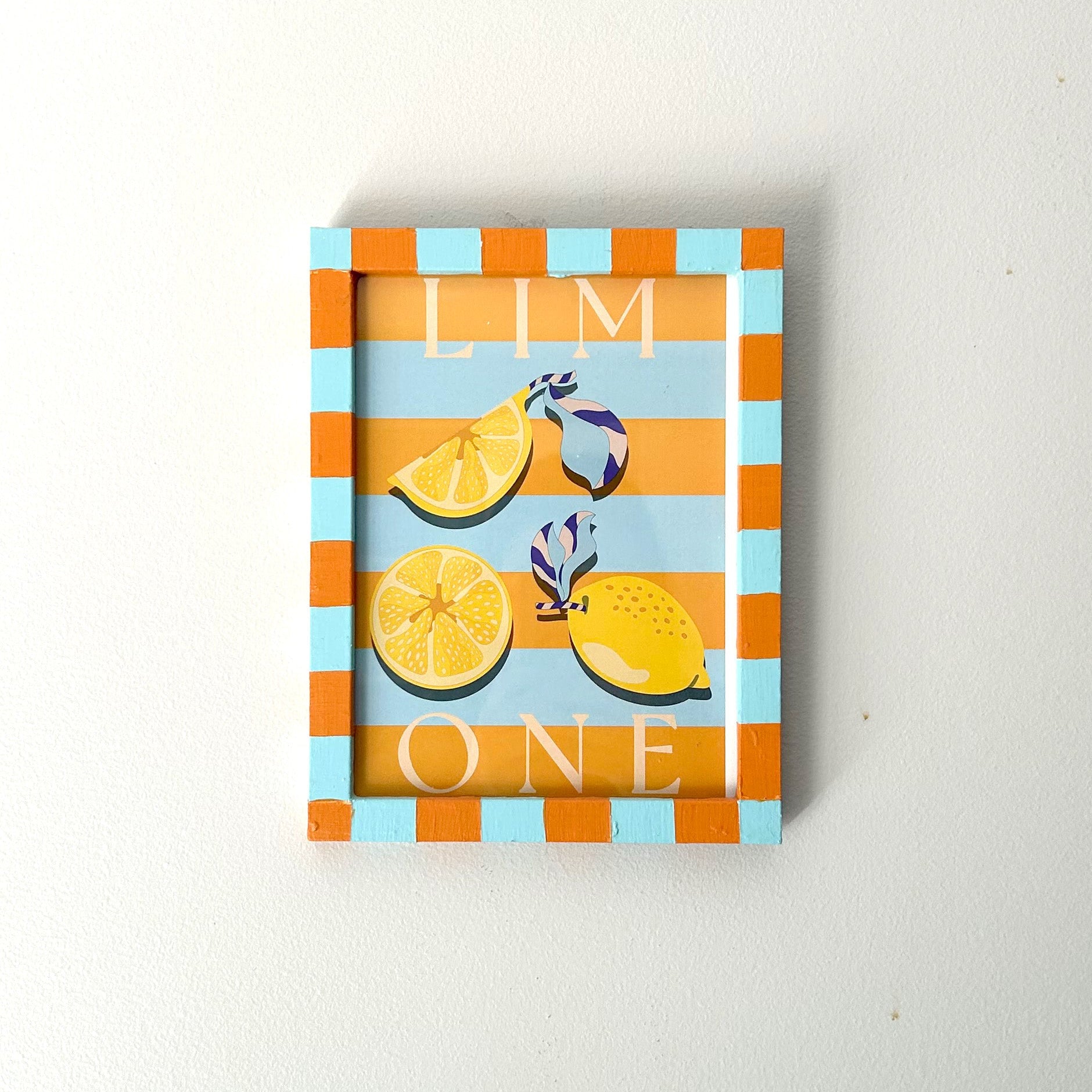 Decorative box with lemon design on a white background