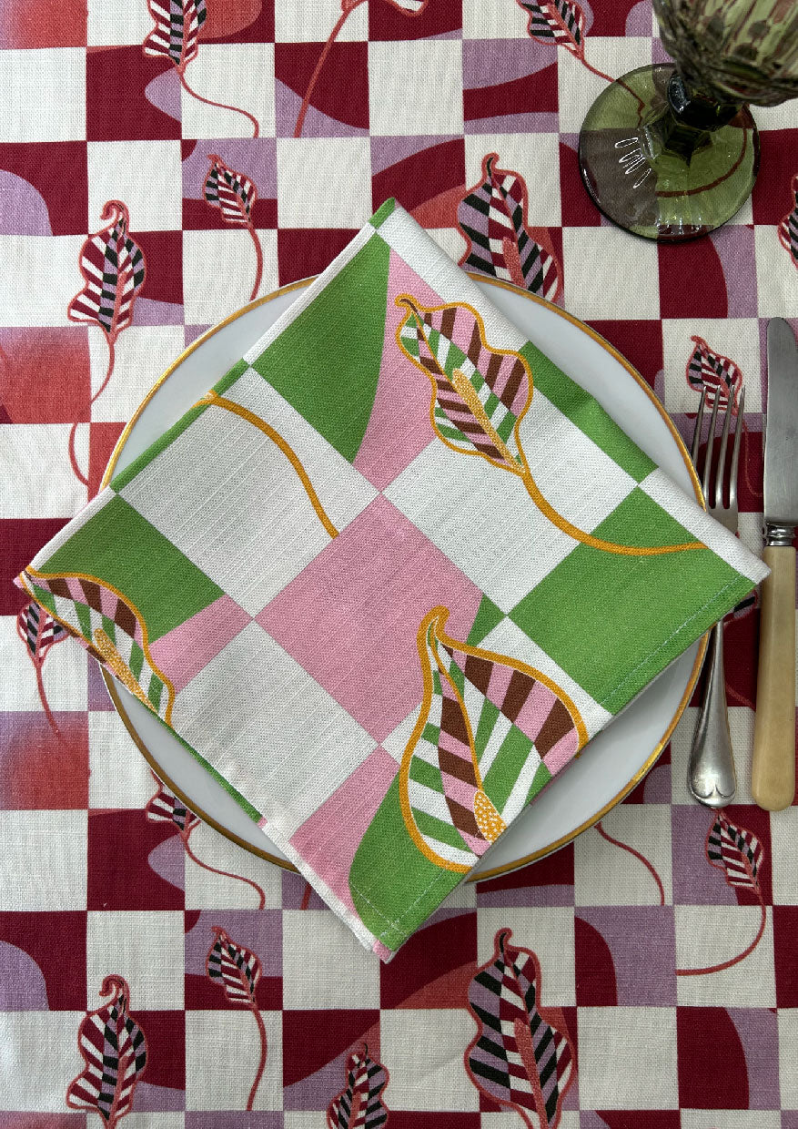 The Checkered Calla Lily Florence Napkin