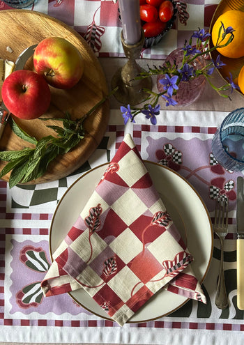 The Checkered Calla Lily Venice Napkin