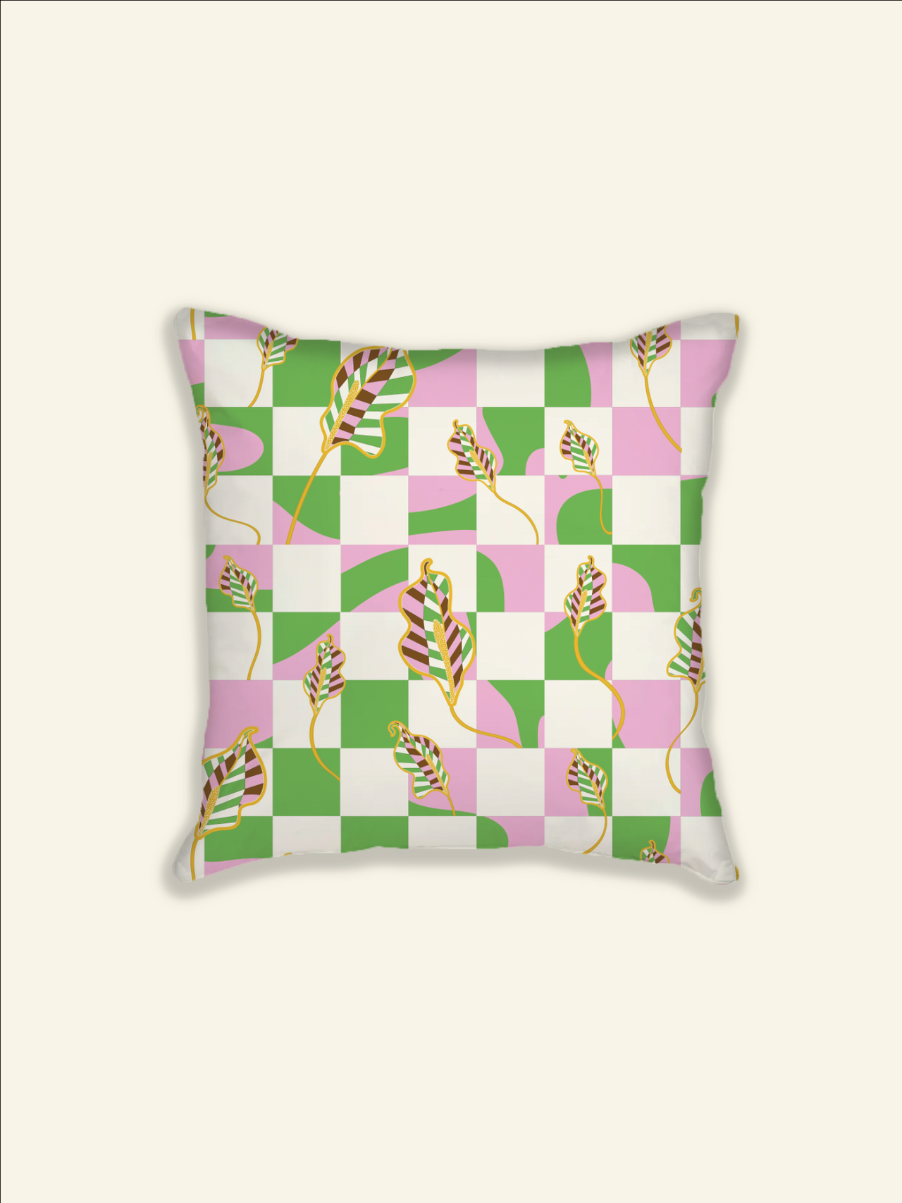 The Checkered Calla Lily Florence Cushion Cover