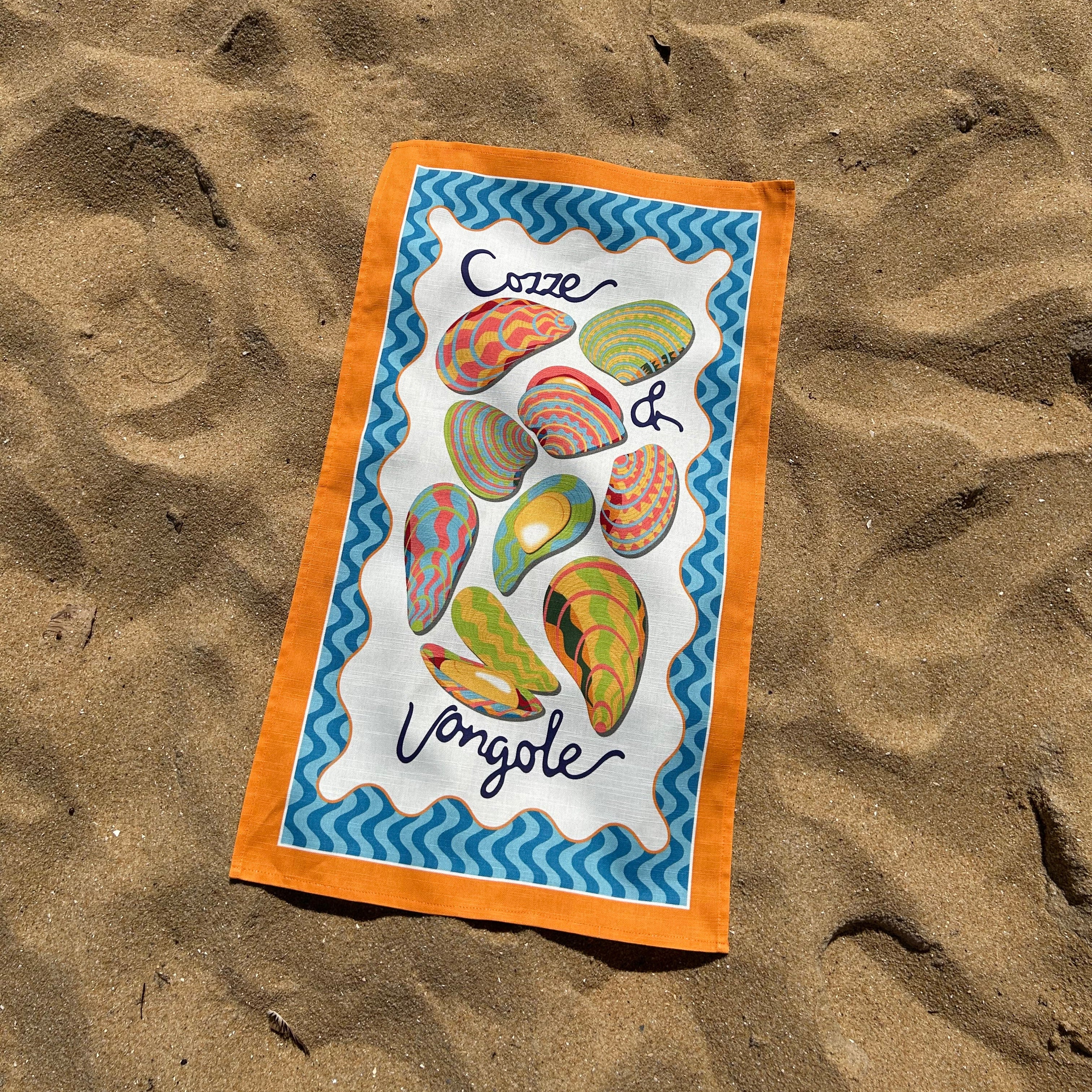 Clams and Mussels Tea Towel