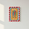 A4 Red and Pink Hand Painted Frame