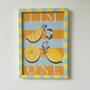 A4 Yellow and Light Blue Hand Painted Frame