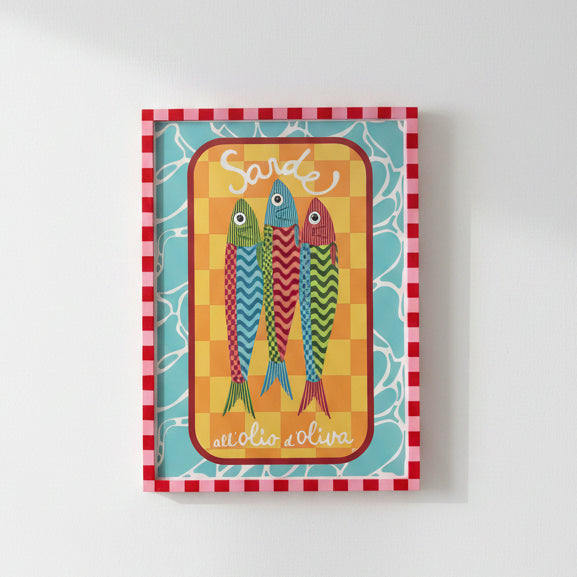 A2 Pink and Red Hand Painted Frame