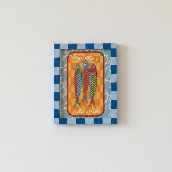 A5 Navy and Light Blue Painted Frame