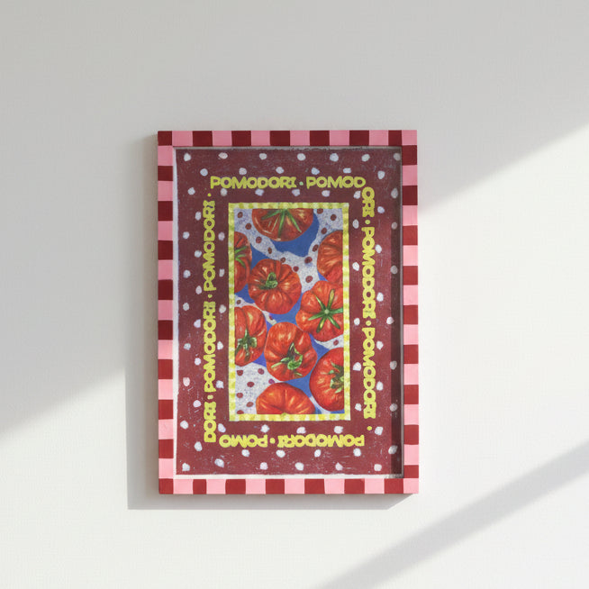 A3 Pink and Burgundy Painted Frame