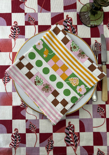 The Poppy Stripe Florence Napkin